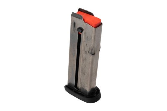 Smith & Wesson M&P9 Shield EZ 8-round stainless steel magazine with easy-load tabs.